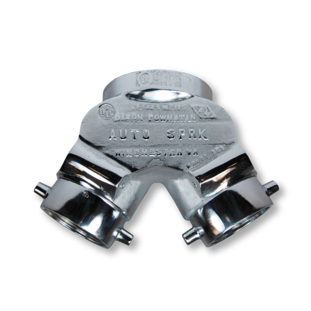 FDC Double Clapper Siamese Dual Female Inlet Polished Chrome – Fire ...