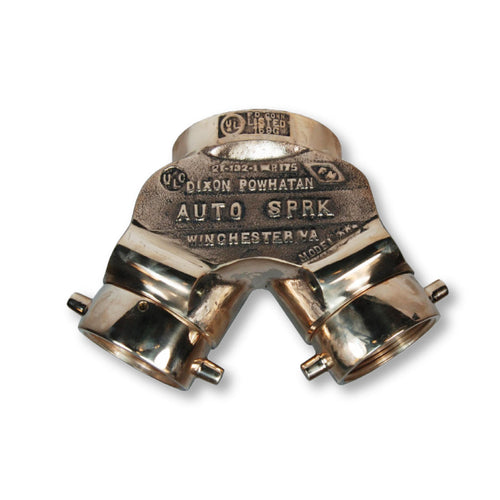 FDC Double Clapper Siamese Dual Female Inlet Polished Brass – Fire ...