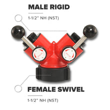 Aluminum Wye Valve 1-1/2" NH-NST Inlet x 1-1/2" NH-NST Outlets