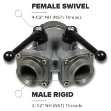 Aluminum Wye Valve 4-1/2" NH-NST Inlet x 2-1/2" NH-NST Outlets